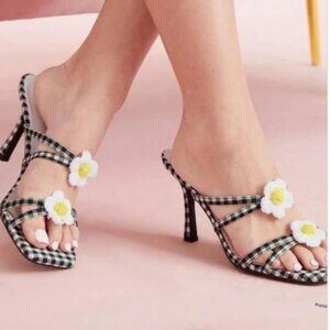 NEW DOLCE VITA Bete Heeled Sandals in Black/white for women 725 3m2